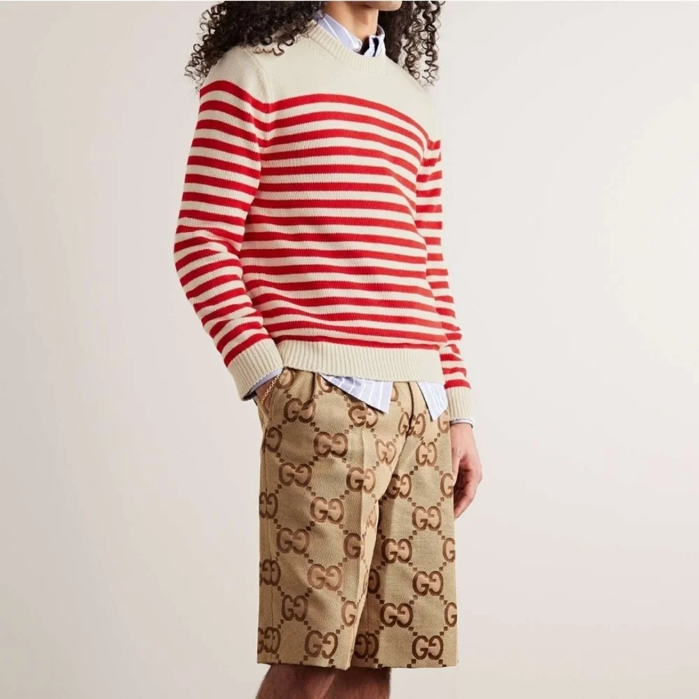 Gucci NWTs Stripped Cotton & Wool Sweater
